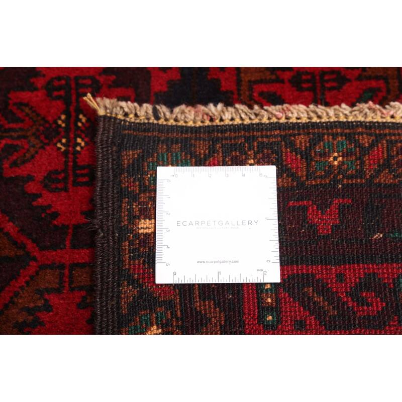 ECARPETGALLERY Hand-knotted Teimani Red Wool Rug - 3'7 x 5'9