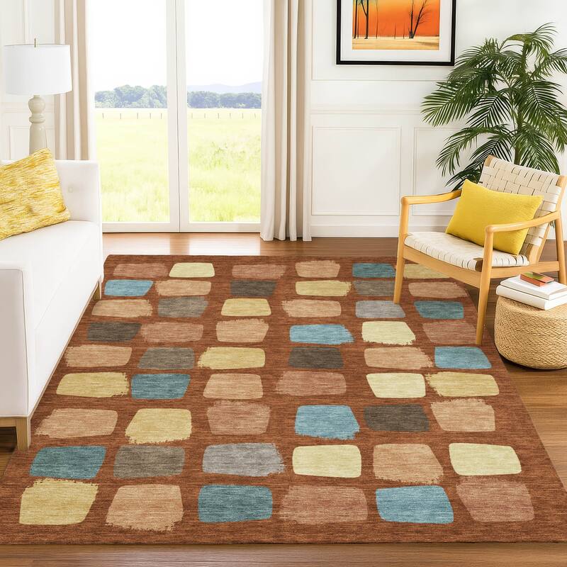 Machine Washable Indoor/ Outdoor Casual Hoppy Chantille Rug