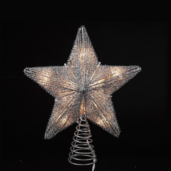 115 lighted silver glittered star christmas tree topper clear lights - Lighted Star Christmas Tree Topper 115 lighted silver glittered star christmas tree topper clear lights - Lighted Star Christmas Tree Topper