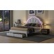 preview thumbnail 11 of 16, Chic Full Size LED Bed with Seashell Headboard and Dual Storage Drawers, White/Pink