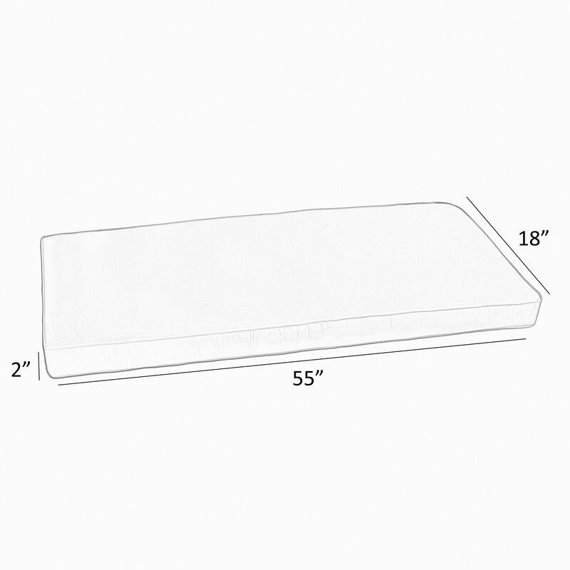 Sorra Home Outdura Rumor Snow Indoor/Outdoor Corded Bench Cushion