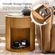 preview thumbnail 6 of 22, Bert Modern 22" Tall Round Solid Wood Full Assembly End Table WIth Storage By HUALALA HOME