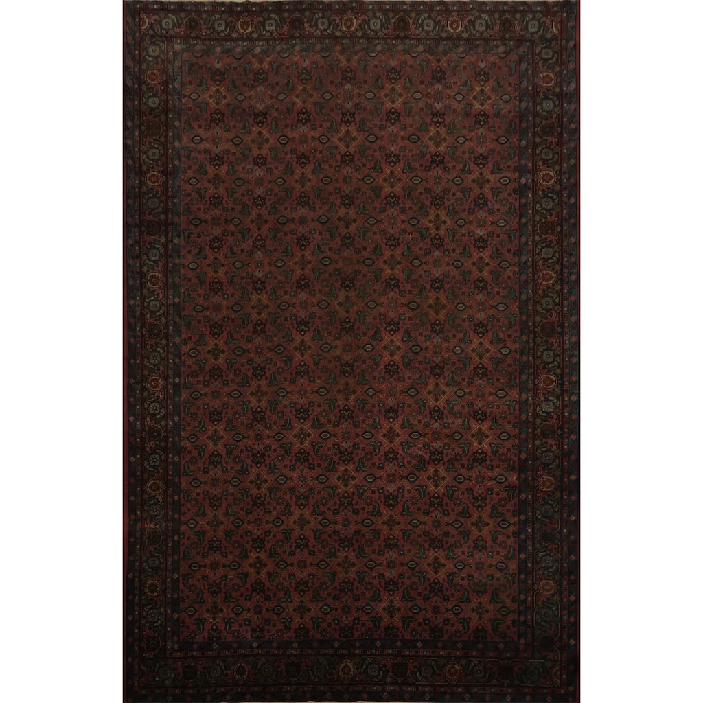 Hand Knotted Oriental 100% Wool Carpet Traditional Floral Pink Mahal Area Rug - 10' 11'' X 8' 9''