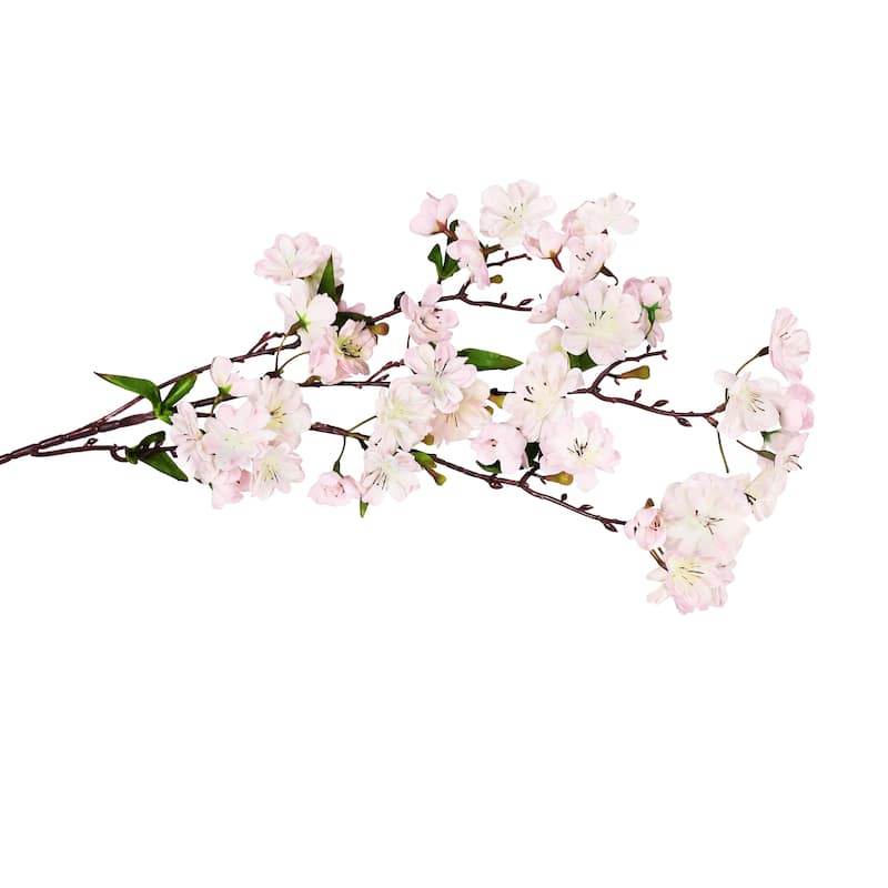 Set of 4 Cream Pink Artificial Lovely Cherry Blossom Flower Stem Spray 35in - 35" L x 10" W x 5" DP