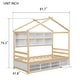 preview thumbnail 14 of 12, Twin House Bed with Roof Frame, Bedside-shelves, Under Bed Storage Unit