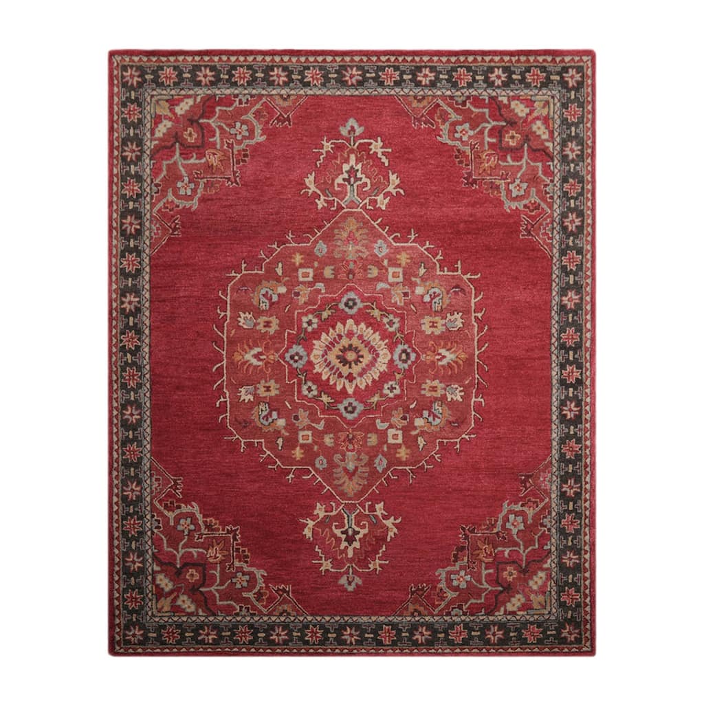 Hand Tufted Hand Made Wool Transitional Oriental Area Rug Pomegranate