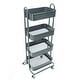 preview thumbnail 7 of 51, 4-Tier Metal Utility Cart with Wheels Storage Shelves Organizer Trolley Cart Grey