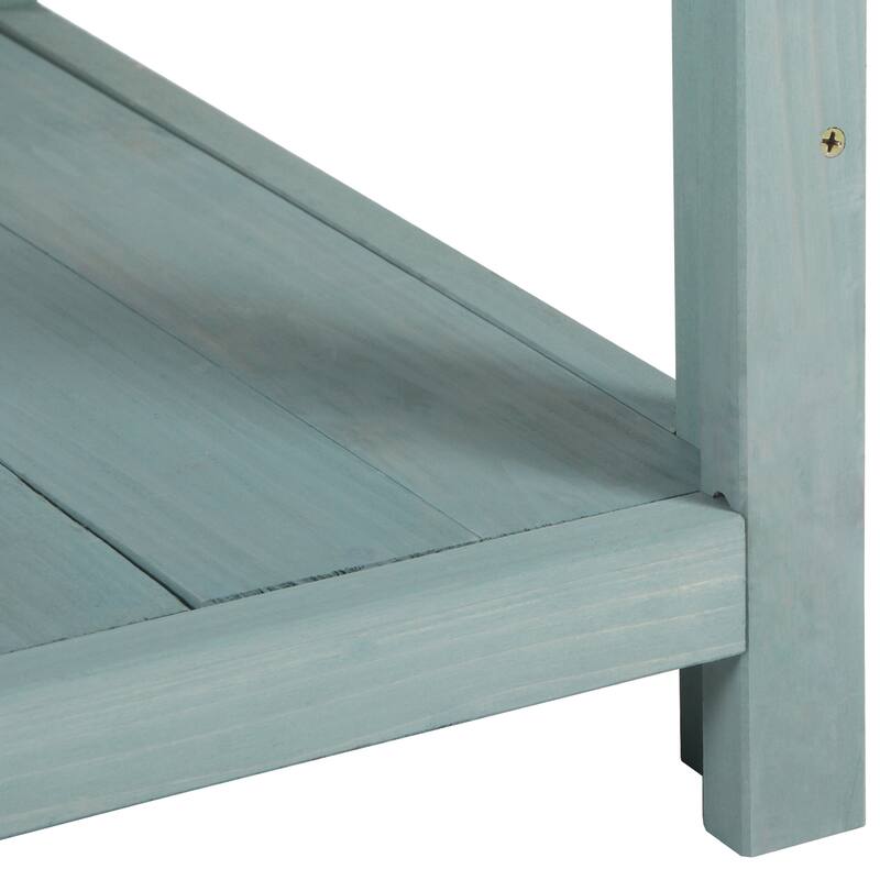 Roomfitters 65" Farmhouse Outdoor Potting Bench Table with 4 Storage Shelves and Side Hook
