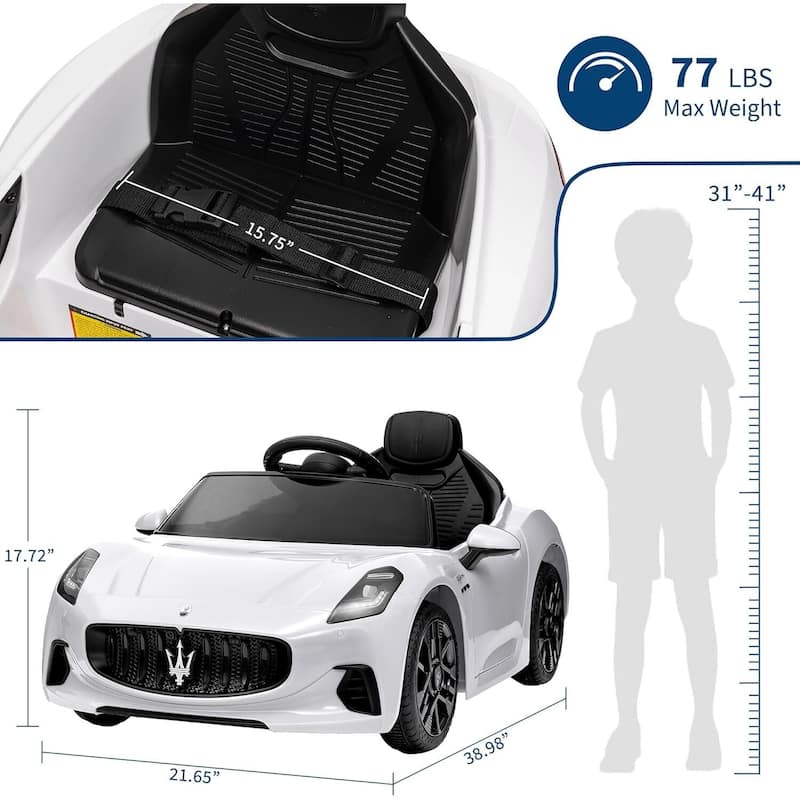 12V Battery Powered Motorized Licensed Maserati Gran Cabrio, Ride On Car Toy