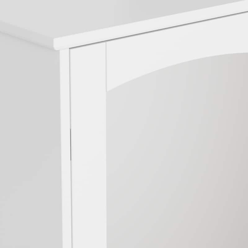 Javlergo White Bathroom Mirror Cabinet Multi-Purpose Storage Wall Mounted Bathroom Storage Cabinet with Mirror and Open Shelves