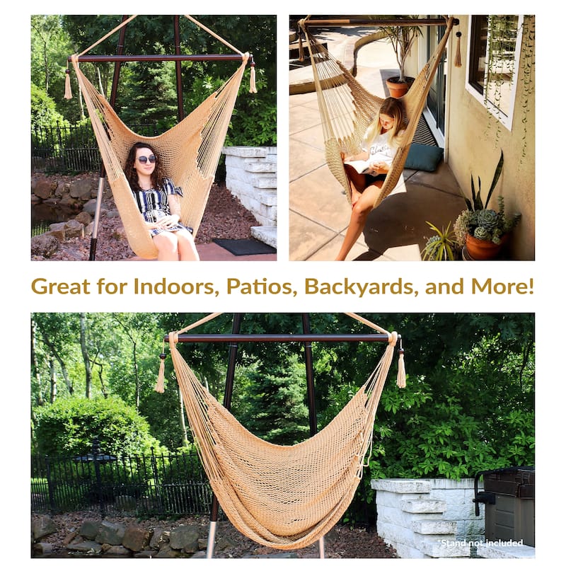 Sunnydaze Hanging Caribbean XL Hammock Chair