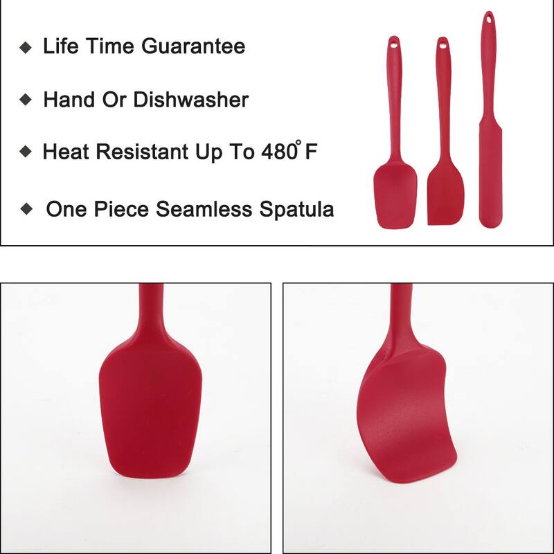 Silicone Non Stick Spatula Set 3Pcs Heat Resistant Non-scratch Turner