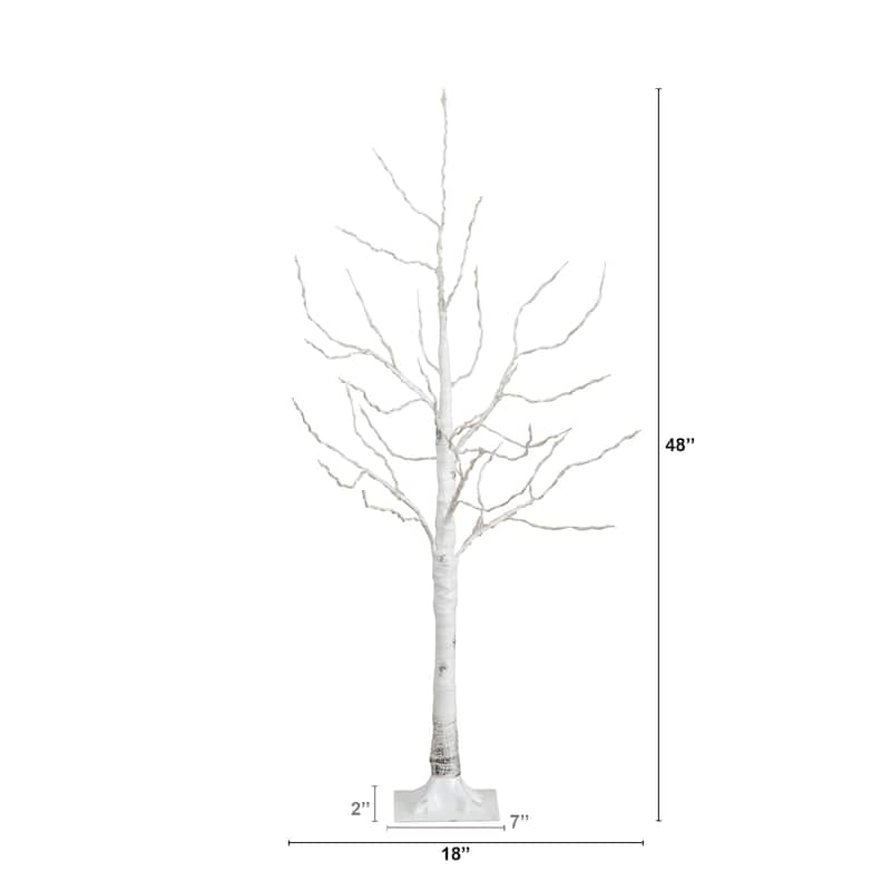 Pre-Lit Birch Christmas Tree - 4' - Warm White LED Lights