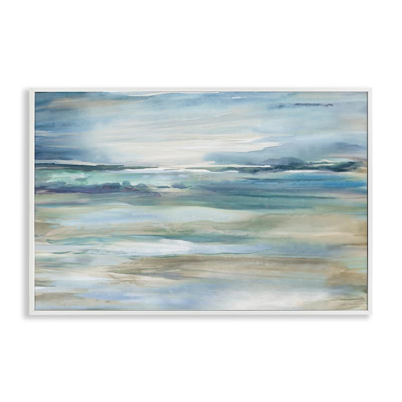 Stupell Gradient Ocean Waves Framed Giclee Art Design By Carol Robinson - 18 x 12 - White