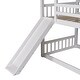 preview thumbnail 17 of 16, Twin Over Twin House Bunk Bed with Convertible Slide and Ladder, Detachable into Two Twin Beds - Fun Playhouse Design for Kids
