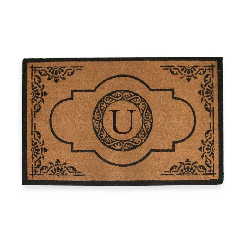 A1HC Natural Coir 36" X 72" Monogrammed Non Slip Welcome Floormats Entrance Coir Double Doormat Monogrammed - monogrammed u
