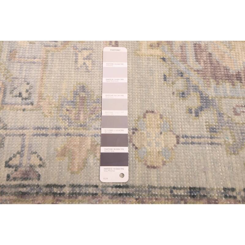 ECARPETGALLERY Hand-knotted Modern Oushak Light Blue, Light Grey Wool Rug - 9'1 x 11'10