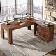 preview thumbnail 18 of 22, 63" L Shaped Executive Office Desk with Mobile Lateral File Cabinet