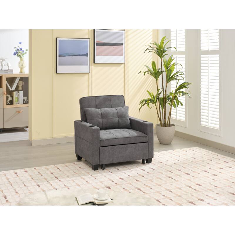 Tech Cloth Convertible Sofa Bed with USB Ports