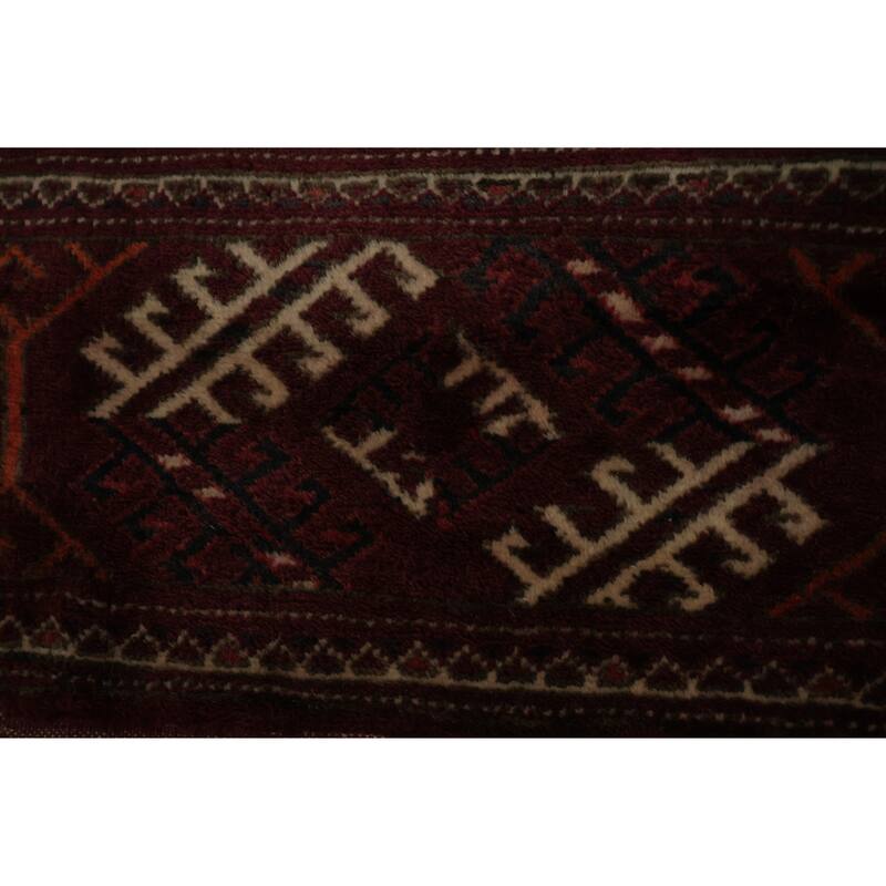 Hand Knotted Oriental 100% Wool Carpet Traditional All-Over Red Turkoman Area Rug - 11' 4'' X 7' 7''