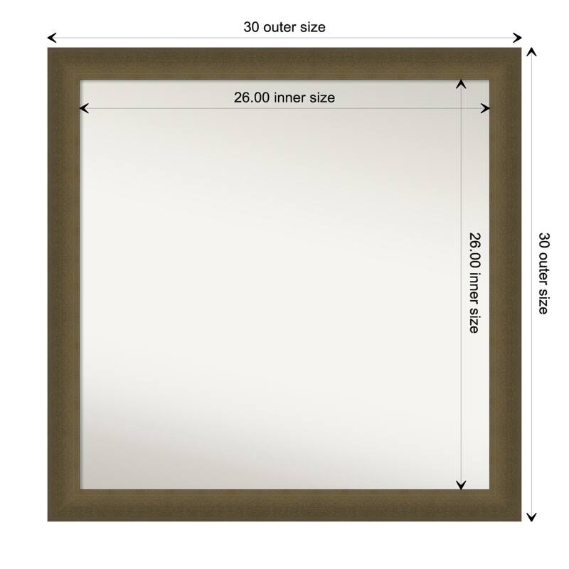 Blaine Narrow Non-Beveled Framed Bathroom Vanity Wall Mirror - Blaine Light Bronze Narrow - Glass Size 26x26
