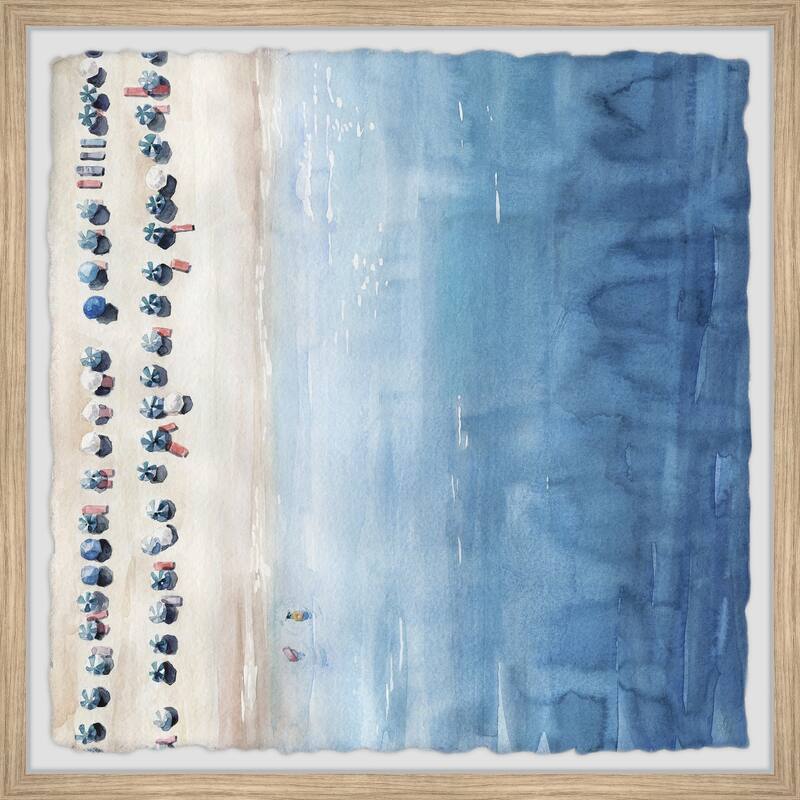 Blue Sun Loungers II Framed Wall Art, Elegant Home Touch - Sophisticated Artwork for Refined Décor