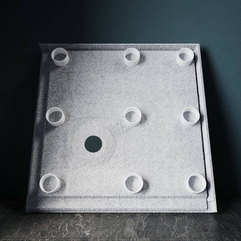 Elegant Square Shower Base in White Corner Drain Anti-slip Acrylic Quarter Shower Pan