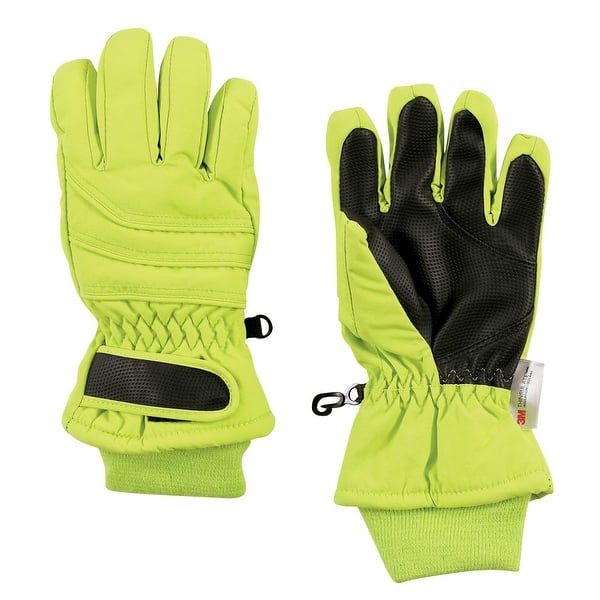 slide 1 of 1, Hudson Baby Unisex Snow Gloves, Lime Lime - 3T