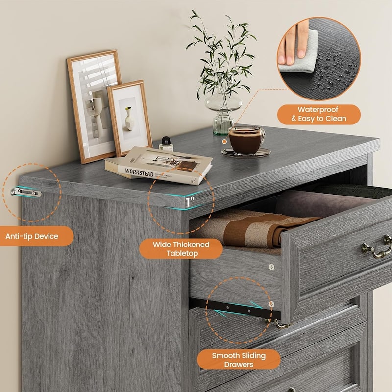 Farmhouse Drawers Dresser for Bedroom Storage Dressers Organizer