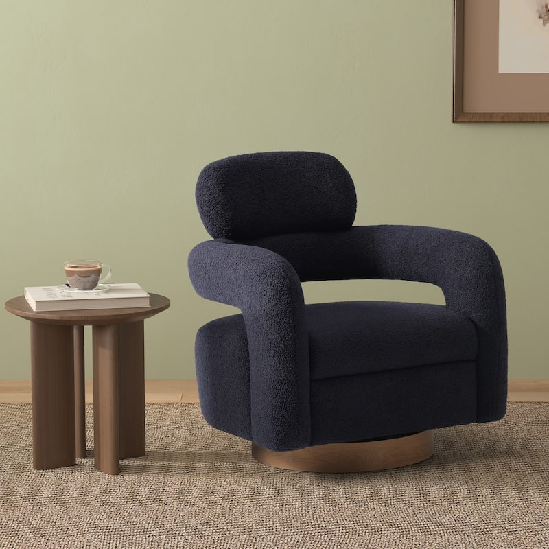 Bayville 29" Wide Sherpa Swivel Chair