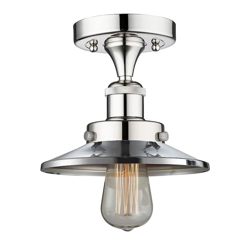 Innovations Lighting Edison - 1 Light 8" Semi-Flush Mount - 2"H Shade - Polished Chrome