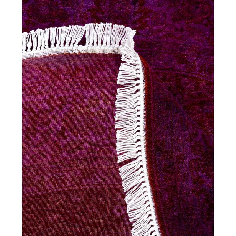 Overdyed One-of-a-Kind Hand-Knotted Area Rug - Purple - 4' 1" x 4' 1"