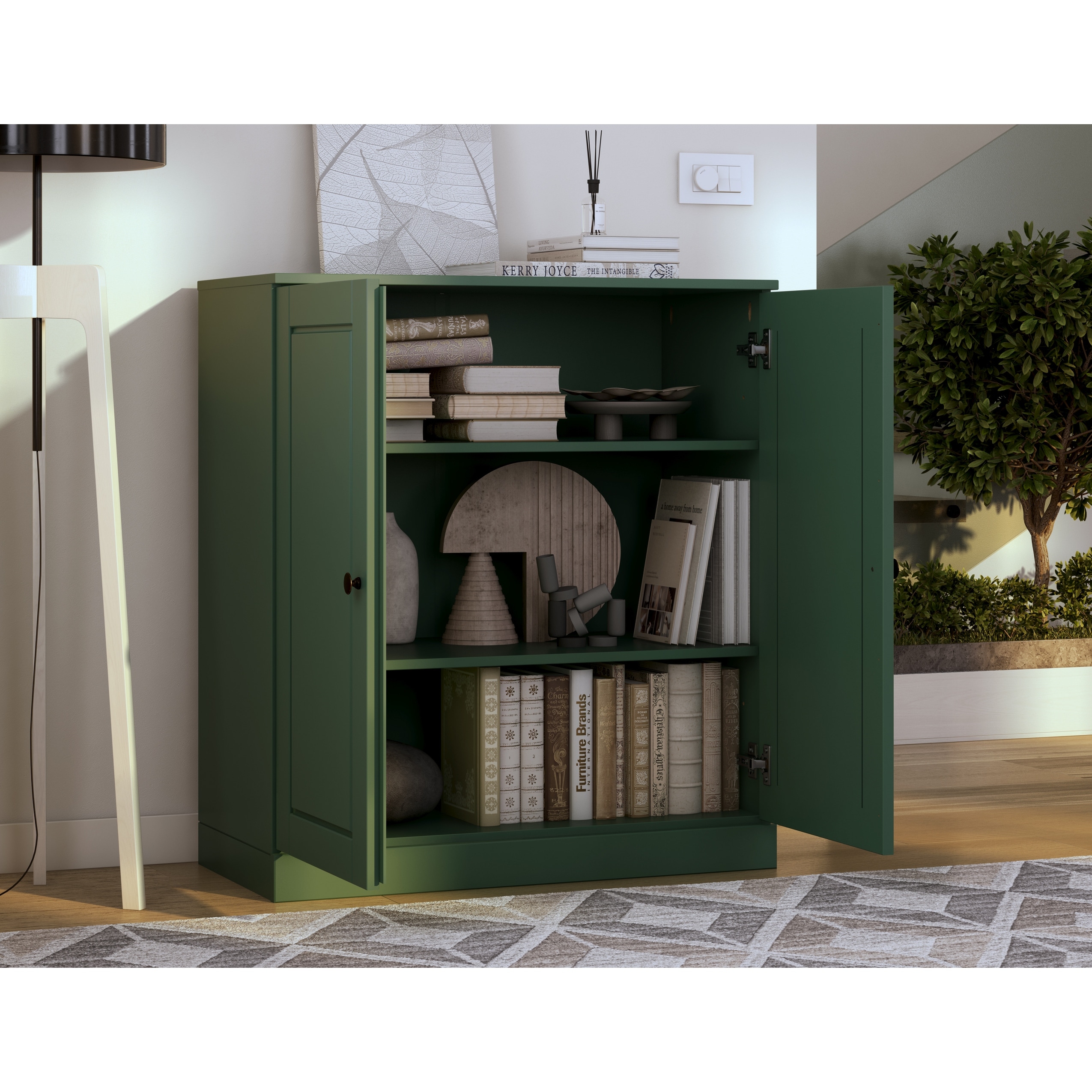 Palace Imports 100% Solid Wood 3-Shelf Bookcase, Adjustable Shelves, 32" Wide, 35.75" Tall