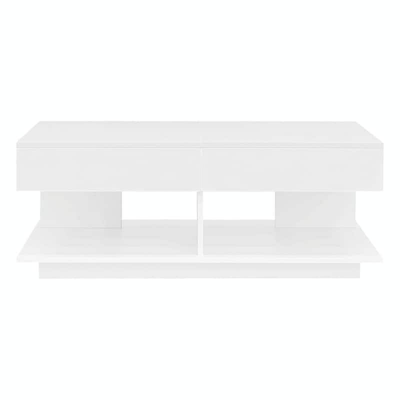 41.3''-76.7'' Extendable Coffee Table, Efficient Central Coffee Table with Multiple Storage Compartments