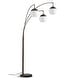 preview thumbnail 9 of 13, Metro 84"H Glass Globe 3-Light LED Dimmable Arch Floor Lamp with LED Vintage Bulbs DarkBronze/GlassWhite