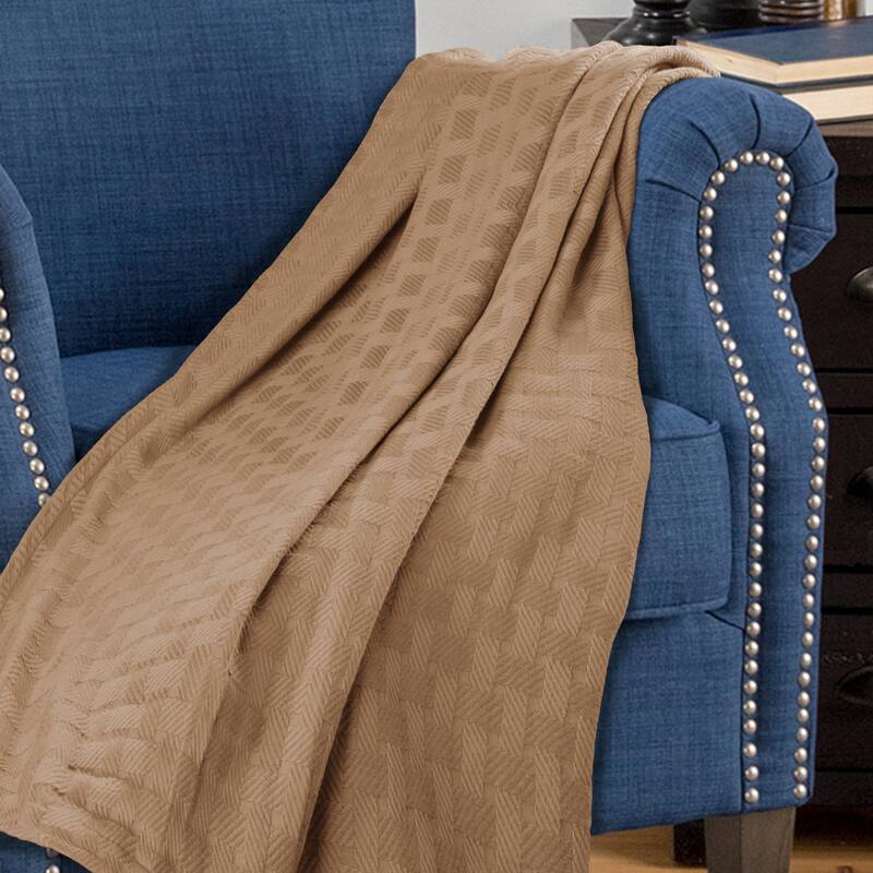 Superior Basketweave All-Season Bedding Cotton Blanket