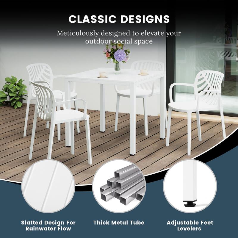 Frond and Form 4-Person Outdoor Square Dining Set