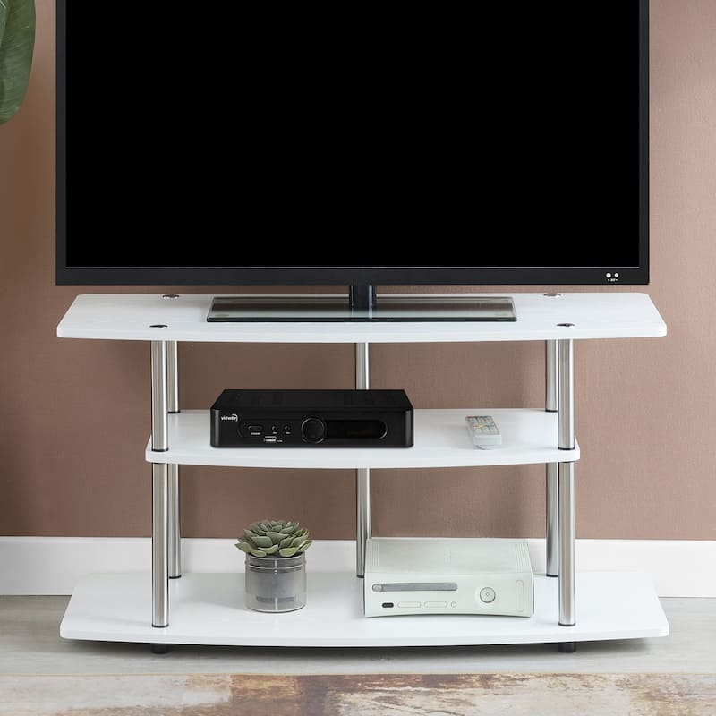 Convenience Concepts Designs2Go No Tools 3 Tier Wide TV Stand - White