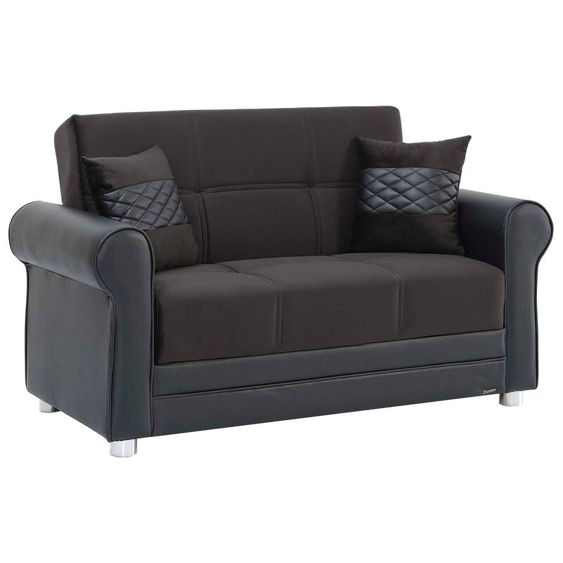 Collection Upholstered Convertible Loveseat With Storage