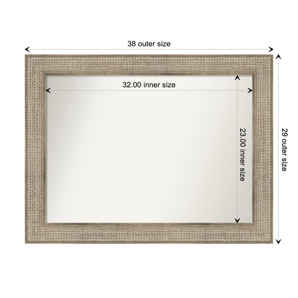 Trellis Silver Framed Non-Beveled Custom Wall Mirror, Bathroom Vanity Mirror