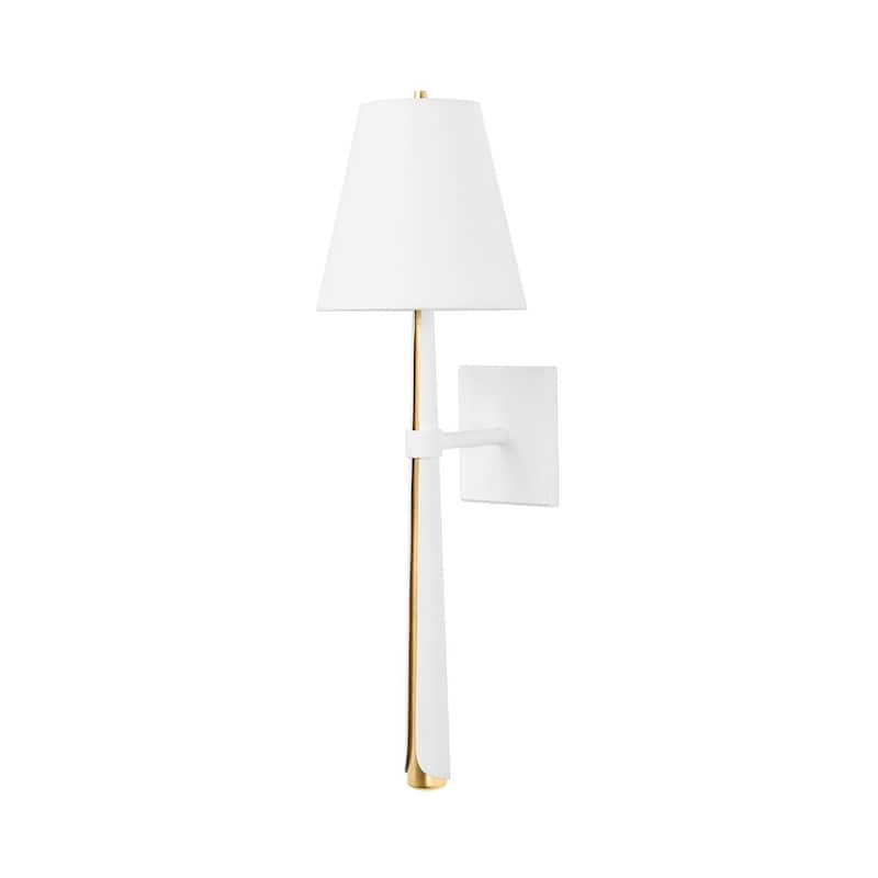 Esmeralda 1 Light Wall Sconce Vintage Gold Leaf/Gesso White