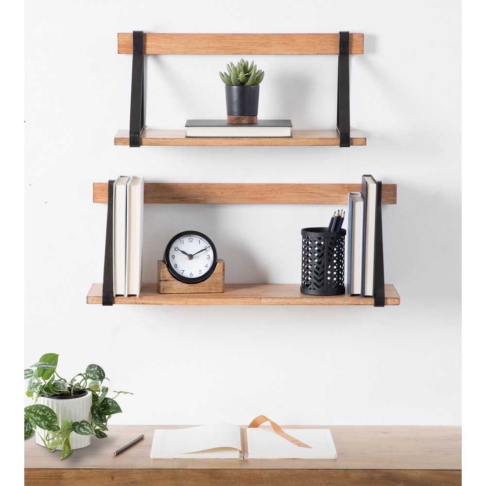 Kate and Laurel Beacon Wood Open Box Shelves Set, 3 Piece, Rustic Brown  Wood, Floating Storage and Display