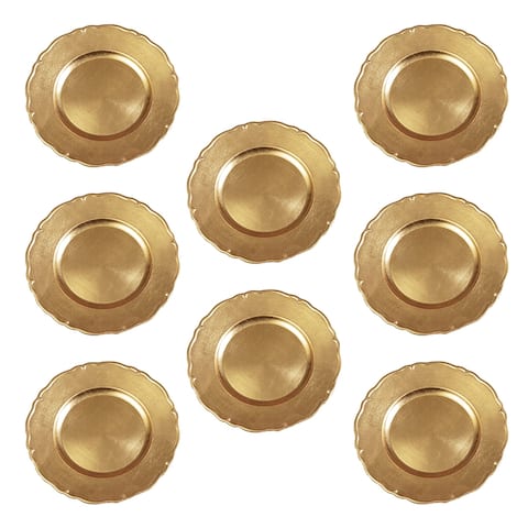 Gold Glam Charger (Set of 8) - 13 x 13 x 1