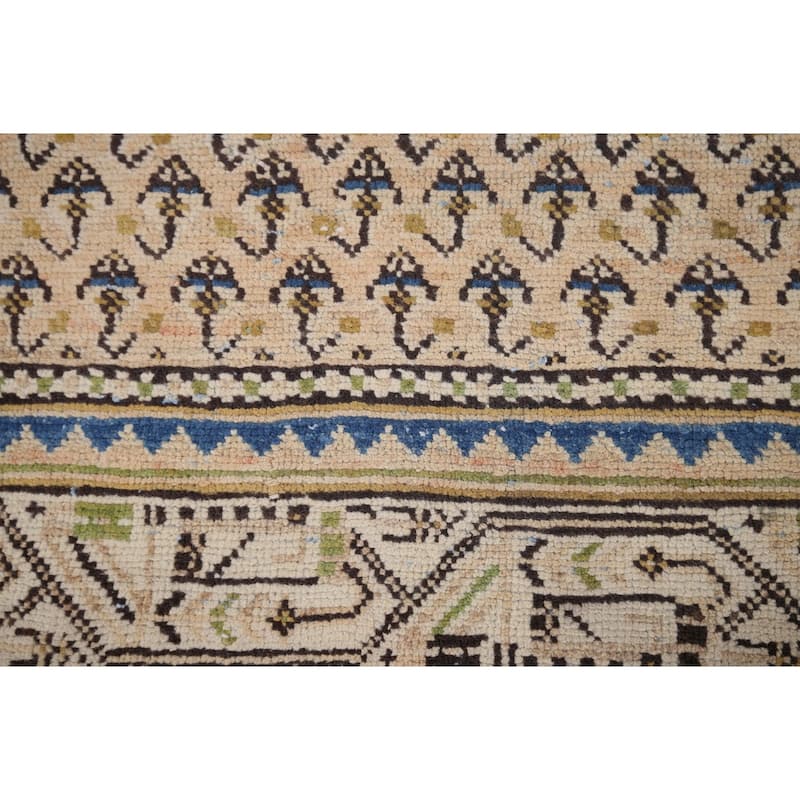 All-Over Boteh Botemir Foyer Rug Hand-Knotted Wool Carpet - 3'9" x 6'3"