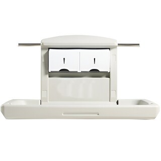 Gray HDPE Foldable Wall Baby Changing Table with Safety Belt & Rods - 33.86 x 22.24 x 19.69 inch