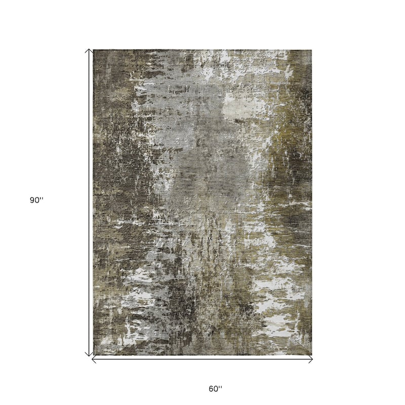 HomeRoots Abstract Transitional Rectangle Outdoor Rug