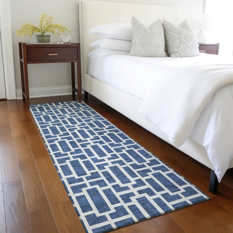 Machine Washable Indoor/ Outdoor Chantille Contemporary Geo Rug