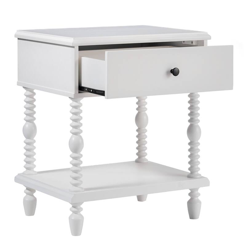 Walker Edison Easy Assembly Solid Wood 1-Drawer Nightstand