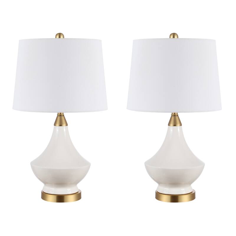 SAFAVIEH Lighting Marlowe 25-inch Glass LED Table Lamp (Set of 2) - 14" W x 14" L x 24.5" H