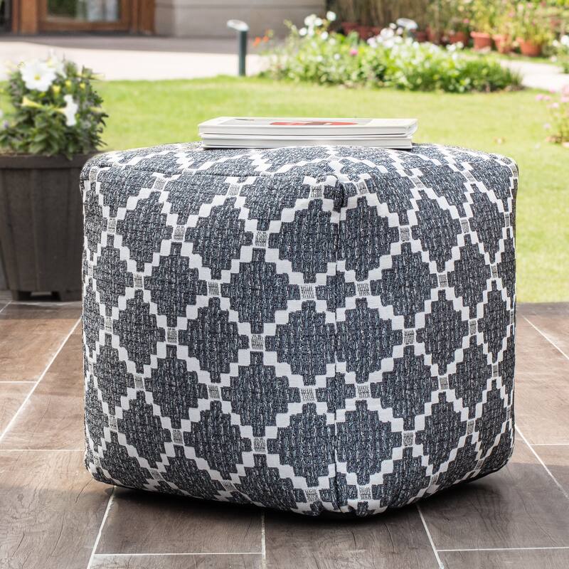 Jani Deschutes Indoor/Outdoor 18" x 18" Square Pouf Ottoman